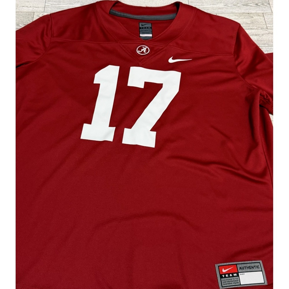 Nike DRI-FIT Alabama Crimson Tide Authentic #17 Football Jersey Crimson Size XL